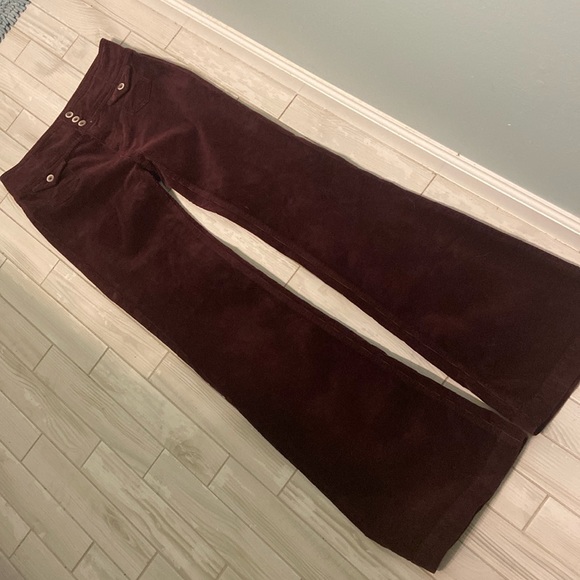 NWT Anthropologie High-Rise Pilcro Deep Wine Colored Corduroy Trousers S… - Picture 2 of 8